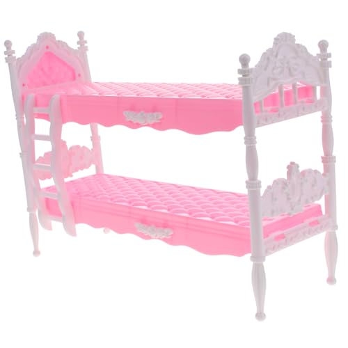 Yardwe Puppen-minibett Mädchen Realistisch Winzig Figur Simulation Puppenhaus-miniaturen Krippe Design Zubehör Puppenbett Puppenhaus Miniatur Selber Bauen Klein Mikro Plastik Rosa von Yardwe