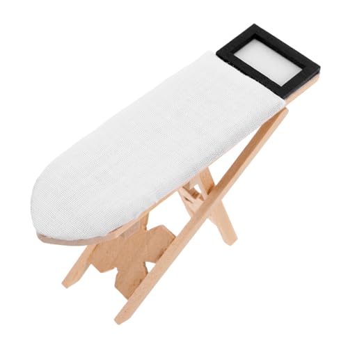 Yardwe Puppenhaus Bügeltisch Puppenhaus -Accessoire Miniatur-eisentischmodell Mini- -bügelbrettmodell Miniatur-bügelbrettmodell Mini-bügelbretter Süße Miniatur-bügelbretter Beige Holz von Yardwe