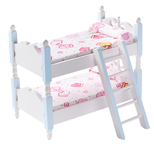 Yardwe Puppenhaus Etagenbett Holz Mini Stockbett Kinderzimmer Möbel Modell Zubehör Blau Detailreich Handgefertigt Fördert Feinmotorik und Kreativität Yardwe Puppenhaus Etagenbett Holz Mini Stockbett Kinderzimmer Möbel Modell Zubehör Blau Detailreich Handgefertigt Fördert Feinmotorik und Kreativität von Yardwe