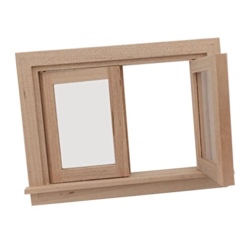 Yardwe Puppenhaus Fenster Modell DIY Liebevolles Dekoratives Zubehör Stilvolles Mini Fenster für Puppenhaus Bastelprojekte und Hausdekoration von Yardwe