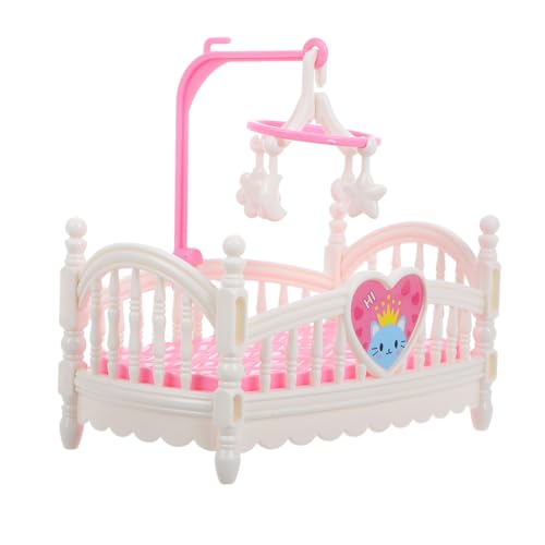 Yardwe Puppenhaus Krippe Puppenhaus Zubehör Mini Puppenstubenmöbel Mini-puppenhausmöbel Puppenbett Puppenhausbett Miniatur-puppenhauszubehör Wiege Für Babypuppen Weiß Abs von Yardwe