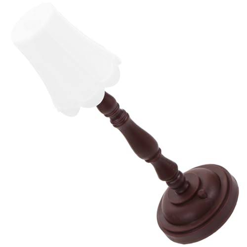 Yardwe Puppenhaus Mini Tischlampe Vintage Schreibtischlampe Für Puppenhaus Retro Tischleuchte Mit Braunem Sockel Dekorative Für Schlafzimmer Und Modelle von Yardwe