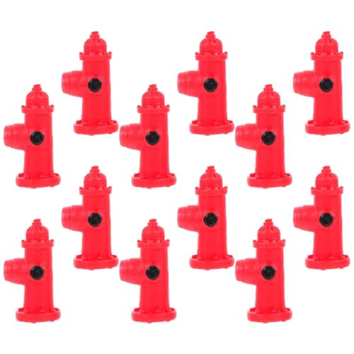 Yardwe Puppenhaus-Miniatur-Feuerhydranten 12 Stück Mini-Feuerhydranten Aus Kunstharz Statue Hund Hydrantenmodelle Feuerwehrmann Geburtstagskuchenaufsatz Für Feengärten von Yardwe