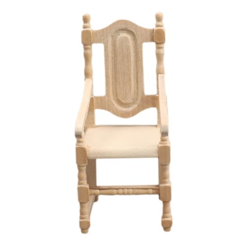 Yardwe Puppenhaus Möbel Modell Handgefertigter Mini Sessel aus Hochwertigem Holz Realistische Form Dekoratives Accessoire für Mini Haus Wohnzimmer und Mikro Landschaft von Yardwe