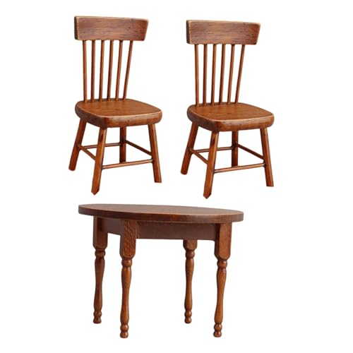 Yardwe Puppenhaus Möbelset Miniatur Tisch und Stühle Set in Holzoptik Realistische Esszimmermöbel für Puppenhaus Wohnzimmer und Essbereich Dekoration Yardwe Puppenhaus Möbelset Miniatur Tisch und Stühle Set in Holzoptik Realistische Esszimmermöbel für Puppenhaus Wohnzimmer und Essbereich Dekoration von Yardwe