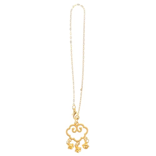 Yardwe Puppenhaus Schmuck Halskette mit Jadeglocke und Langlebigkeitsschloss Rollenspiele und Dekoration von Puppenhäusern Elegantes Accessoire für Kleine von Yardwe