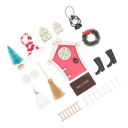 Yardwe Puppenhaus Weihnachtsornamente Mini Schuhe Deko Figuren für Miniatur Haus Weihnachten Tischdekoration DIY Zubehör von Yardwe