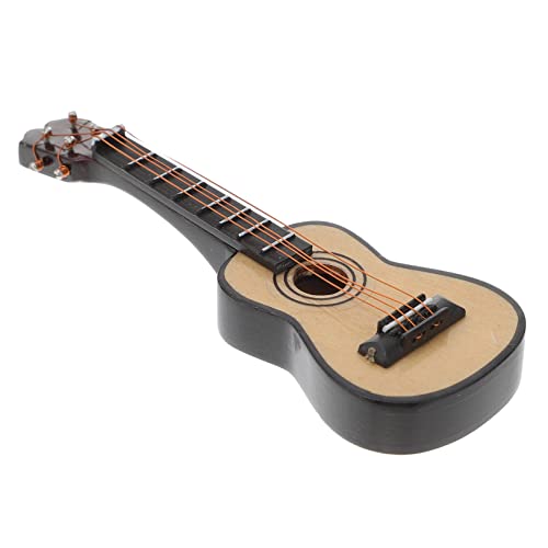 Yardwe Puppenhaus Zubehör DIY Mini Gitarre aus Natürlichem und Gitarrenliebhaber Kreative Wohnkultur und von Yardwe