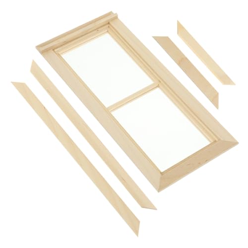 Yardwe Puppenhaus Zubehör Glattes Bruchfestes Fensterdekor für Miniaturhäuser für DIY Modellhaus Selber Bauen und Miniatur Landschaftsdekoration von Yardwe