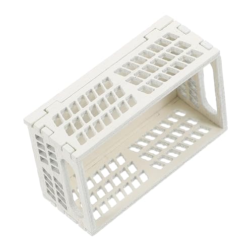 Yardwe Puppenhaus-aufbewahrungsbox Korb Miniatur Mini-hausdekoration Mini-körbe-Modell Minikisten Dekorativ Puppenhauskisten Minikisten Zum Basteln Mini Möbel Winziges Zeug Weiß Hölzern von Yardwe
