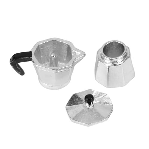 Yardwe Puppenhaus -kaffeekanne Hausdeko Mini Kleine Kaffeekanne Mini-hausmöbel-stütze Küchenzubehör Vortäuschen Miniatur-espressokanne Mini-puppenhaus- Legierung Silver von Yardwe