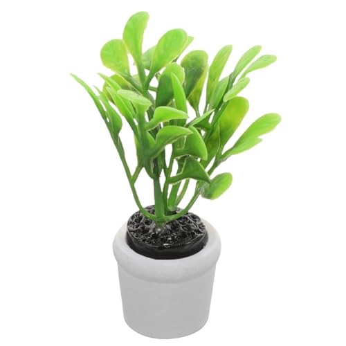 Yardwe Puppenhaus kleine grüne Pflanzen süßes Kleine künstliche Pflanzen Schreibtisch microanlagen Micro Plants Miniatur-Dekorationen winzige Miniatur-Topfpflanzen Plastik von Yardwe