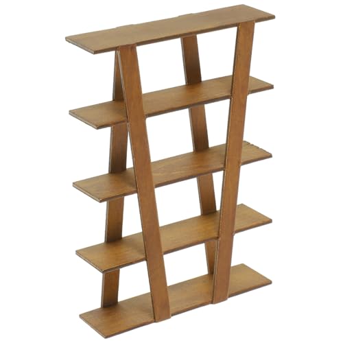 Yardwe Puppenhausregal Book Shelves bücherstützen bücherwand dasbuchregal Book Shelf Wohnkultur Puppenhaus Bücherregal Mini- für zu Hause kleines Möbel Bücherregal Holz Brown von Yardwe