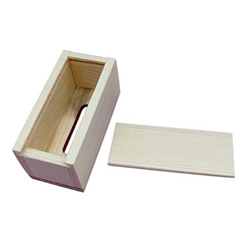 Yardwe Puppenholz Gewebebox Taschentuchspender für Puppenhaus und Praktisch aus Hochwertigem Kreatives und Aufbewahrung von Mini Dingen von Yardwe