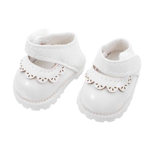 Yardwe Puppenschuhe Weiß Mini PU Flats Austauschbare Prinzessin Schuhe für Puppenkleider Dollhouse Miniatur Zubehör Mädchen Flats Yardwe Puppenschuhe Weiß Mini PU Flats Austauschbare Prinzessin Schuhe für Puppenkleider Dollhouse Miniatur Zubehör Mädchen Flats von Yardwe