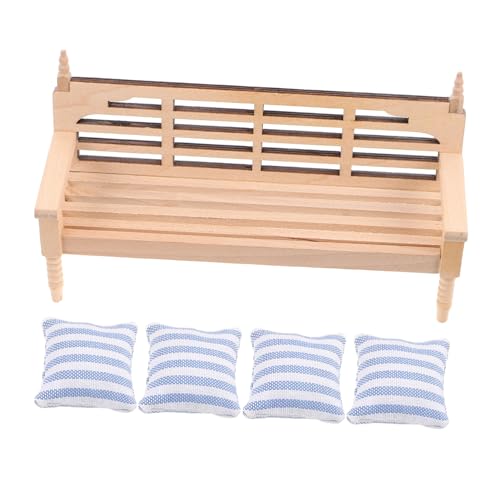 Yardwe Puppenstubenstuhl Puppenstubensofa Mit Kissen Sessel Puppen Puppenstubenmöbel Puppenmöbel Puppenstubencouch Mit Kissen Puppenstubenzubehör Puppenstubenstuhl Baumwolle Khaki von Yardwe