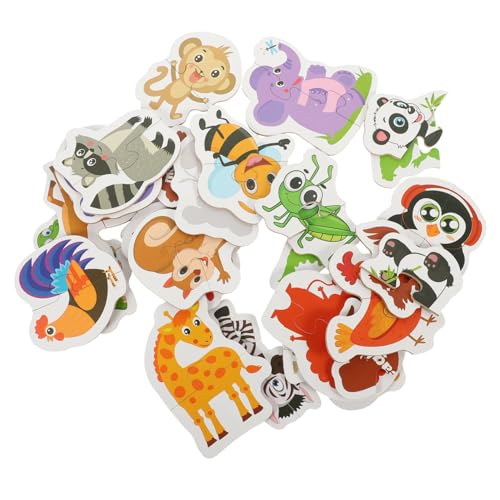 Yardwe Puzzle aus Teiliges Tier Memory für Vorschulkinder Jahre Pädagogisches Lernspielzeug zur Kognitiver Fähigkeiten und Formverständnis Langlebig Spielerisch von Yardwe