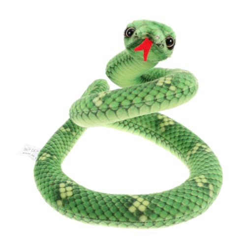 Yardwe Python- Gefüllte Schlange Gefälschte Schlangenprobleme Schlangenspielzeug Streich Dekorative Schlange Realistisches Schlangenmodell Plüschtierspielzeug Green Pp Baumwolle von Yardwe