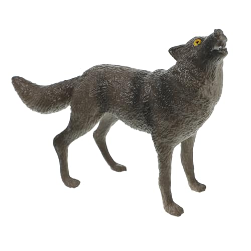 Yardwe Realistische Kunststoff Wolf Figur Detailgetreues Wildlife Animal Ornament Robustes Desktop für Wohnräume Geeignet als Foto Requisite und von Yardwe