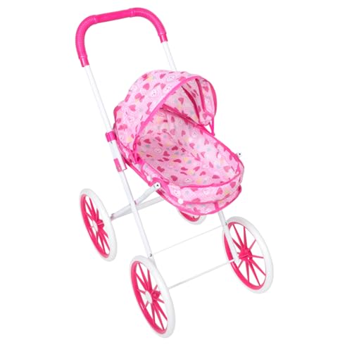 Yardwe Realistischer Puppenwagen Faltbarer Doll Stroller für Rollenspiele Geräumiger Puppen Kinderwagen mit Authentischem Design Fördert Motorische Fähigkeiten Geeignet für Mädchen von Yardwe