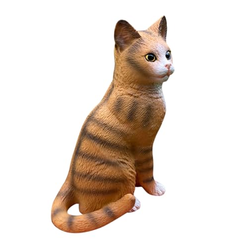 Yardwe Realistisches Katzenmodell Kunststoff Figurine Für Kinderzimmer Dekorative Kätzchen Statue Für Schreibtisch Und Wohnbereich Langlebiges Spielzeug Für Frühkindliches Lernen von Yardwe
