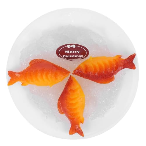 Yardwe Miniatur-lebensmittelspielzeug Gefälschtes Realistisches Essen Künstlicher Fisch Und Meeresfrüchte Realistisches Meeresfrüchtemodell Miniatur-meeresfrüchteteller Partyplatten von Yardwe