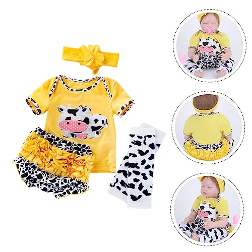 Yardwe Reborn Doll Kleidung Teilig Kurzarm Shirt und Shorts mit Gelbem Kuh Passend für Neugeborenen Puppen Kindgerechtes Cartoon Design Verarbeitet Yardwe Reborn Doll Kleidung Teilig Kurzarm Shirt und Shorts mit Gelbem Kuh Passend für Neugeborenen Puppen Kindgerechtes Cartoon Design Verarbeitet von Yardwe