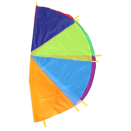 Yardwe Regenbogen Regenschirm Spiel Requisiten Turnfallschirm Spielgeräte Für Draußen Kinderfallschirm Kleiner Fallschirm Für Fallschirmspielzeug Gymnastikfallschirm von Yardwe