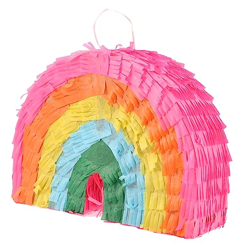 Yardwe Regenbogen-piñata Mini Geburtstag Piñata Regenbogen-geburtstagsdekoration Groß Party Lieferungen Alles Gute Zum Geburtstag Dekorationen Kind Hängende Regenbogenpinata Papier Bunt von Yardwe