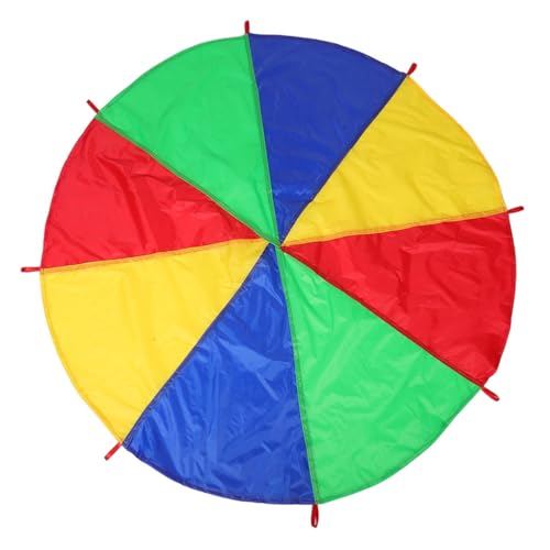 Yardwe Regenbogenschirm Kindergarten Teamspiel Fallschirm Kooperativer Fallschirm Regenbogen Fallschirm Fallschirm Outdoor Spiele Fallschirm Outdoor Aktivitäten 190D von Yardwe