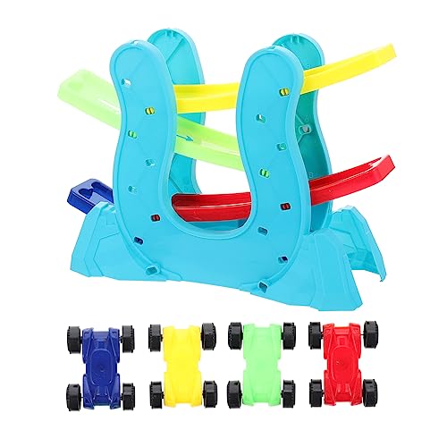 Yardwe Montage Rennstrecke Spielzeug für Kleinkinder Autorampe aus Kunststoff Leuchtende Farben Gleitspielzeug für Innenräume von Yardwe