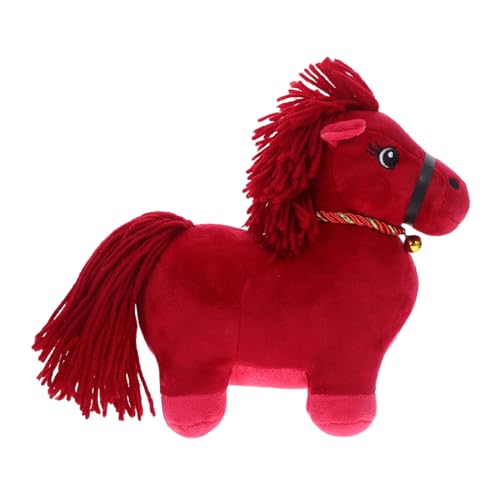 Yardwe Rotes Chinesisches Plüschpferd Weiches Kuscheliges Stofftier als Glücksbringer und Dekoration zum Chinesischen Neujahr Festlicher Jahreswechsel Maskottchen für Zuhause von Yardwe