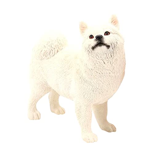 Yardwe Samojede Ornamente für kinderspielzeug Tierfiguren Sammlung Naturwissenschaftliches lebensechte Hundefigur kognitives Modell des Hundes Plastik Weiß von Yardwe