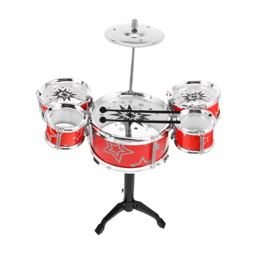 Yardwe Satz Steel Drums-Instrumente Für Kindertrommel -trommeln Drumset Rhythmus-spielspielzeug Kleinkinderinstrumente Trommeln Fingertrommel Rot Plastik von Yardwe