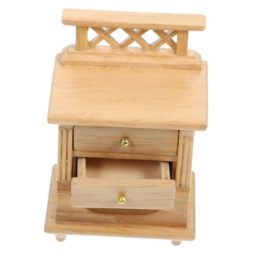Yardwe Schrankmodell Aus Handgefertigtes Puppenhaus Zubehör Natürlicher Holzfarbe Für Puppenmöbel Und Einrichtung von Yardwe