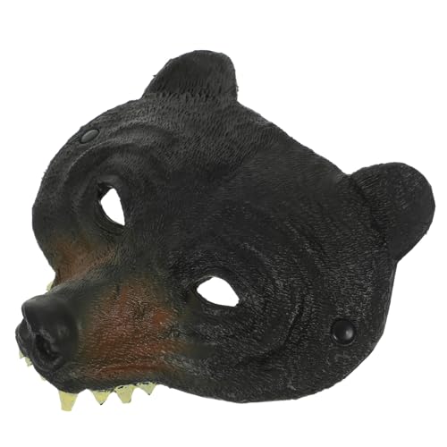 Yardwe Schwarze Bärenmaske aus PU mit Elastischem Band Leichte Atmungsaktive Kostüm Maske für Karneval Halloween Maskenball Unisex Cosplay und Party Kreative Tiergesichts Deko Yardwe Schwarze Bärenmaske aus PU mit Elastischem Band Leichte Atmungsaktive Kostüm Maske für Karneval Halloween Maskenball Unisex Cosplay und Party Kreative Tiergesichts Deko von Yardwe