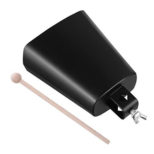 Yardwe Schwarze Kuhglocke Sound die Schule de kinderdecken Cowbell The Rhythm bauholz Musical Krachmacher mit Stock Kinderinstrument Musikalische Kuhglocke Schlaginstrument hölzern Black von Yardwe