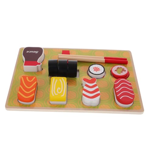 Yardwe Set Sushi Simulieren Tablett Schneiden Simulation Thema Party Gefälschte Sushi Eiscreme Wildtiere Memory Spiel Sehen Und Buchstabieren Lernen Vortäuschen Essen Aus Holz von Yardwe