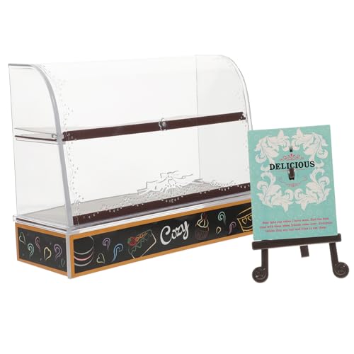 Yardwe Simulation Tortenständer Mini-kuchenständer Mini-tortenständer Mini Bäckerei Vitrine Miniaturmöbel Miniatur-kuchenregal Für Die Küche Mini-hausbedarf Mini-kuchenvitrine Plastik von Yardwe