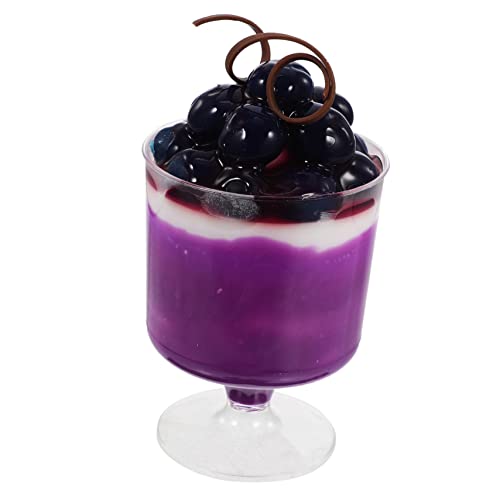 Yardwe Simuliertes Dessertmodell Realistischer Obstpudding Dekoartikel Für Schaufenster Und Fotorequisiten Blaubeer Für Haushaltsverzierungen von Yardwe