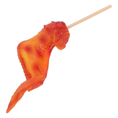 Yardwe Simuliertes Modell des Barbecue -Spießs Grilldekor Hühnerflügel-Dekor Stütze chinesisches Essen Realistisches falsches Huhn künstliches dekoratives Essen künstliche Nahrung Bambus von Yardwe