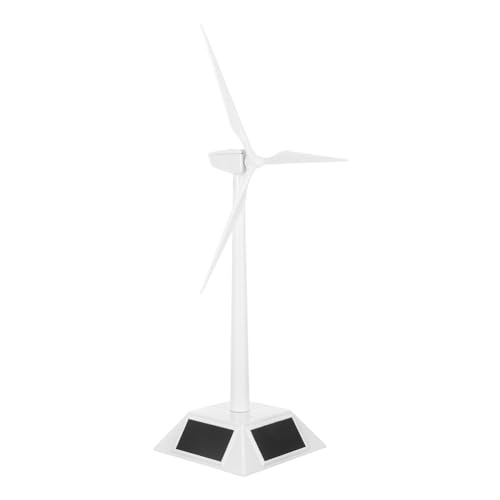 Yardwe Solarbetriebene Miniatur Windmühle aus Robustem Kunststoff Einfach Zusammenbaubar mit Abnehmbarem Transparentem Displayständer Desktop deko Lernspielzeug für Erwachsene Geeignet von Yardwe