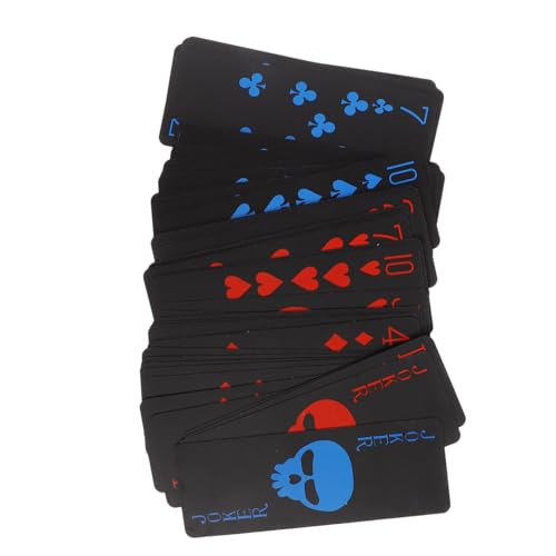 Yardwe -Spielkarten -pokerkarten Deck Wasser Party Für Coole Spielkarten Thematisiert Überspringen Von Erwachsene Spielkarten-Poker Blaue Spielkarten Black PVC von Yardwe