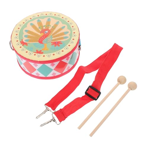 Yardwe Spielzeug-gurttrommel Für Den Kindergarten, Doppelseitige Handtrommel, Kinder-Baby-Rhythmus-schlaginstrumente, Musikspielzeug Für Kleinkinder, Pfau von Yardwe