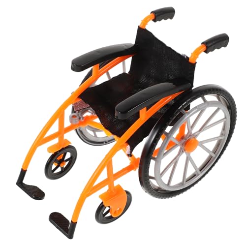 Yardwe Spielzeugrollstuhl für Babypuppen Mini-Puppenhauszubehör Puppenrollstuhl Puppenstubenmöbel Plastik Orange Yardwe Spielzeugrollstuhl für Babypuppen Mini-Puppenhauszubehör Puppenrollstuhl Puppenstubenmöbel Plastik Orange von Yardwe