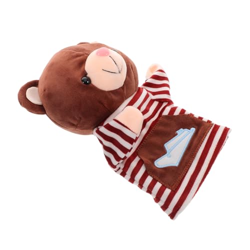 Yardwe Stofftier Handpuppe Handpuppe Plüschtier Handpuppe Klassenzimmerpuppe Puppe Plüschpuppe Tierhand Gruseltuch Hellbraun von Yardwe