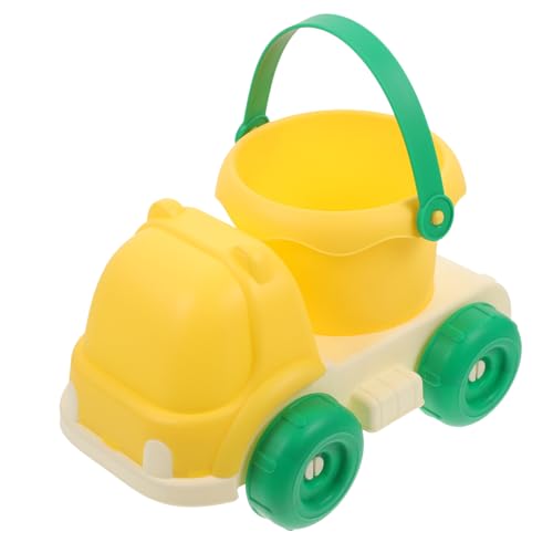 Yardwe Strand Spielzeugauto puppenwagen sandspielzeug Beach car sandwanne Strandauto-Set Sand-LKW-Eimer Strandwagen Strandversorgung Sandwagen mit Eimer weiches Gummi Yellow von Yardwe