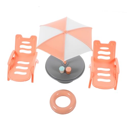 Yardwe Strandkorb-Set Bausätze Zubehör Party Hüpfbälle für sandspielzeug strandspielzeug Strandstuhl-Dekoration Mini-Sonnenschirmmodell Mini-Strandkorb-Ornament Abs von Yardwe