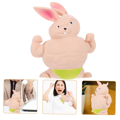 Yardwe Stressabbau Kaninchen Quetschspielzeug TPR Muskelhase Grün Dehnbar Squeeze Toy Desktop Dekompression für Erwachsene Büro Zuhause von Yardwe