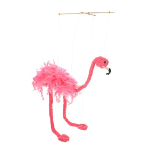 Yardwe String Flamingo Puppe Rosa Puppe Tier Marionetten Hand Lustige Figur Handwerk Flamingo von Yardwe